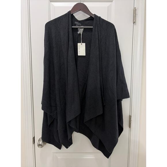 Barefoot Dreams CozyChic Lite Weekend Wrap, Black - Picture 4 of 7